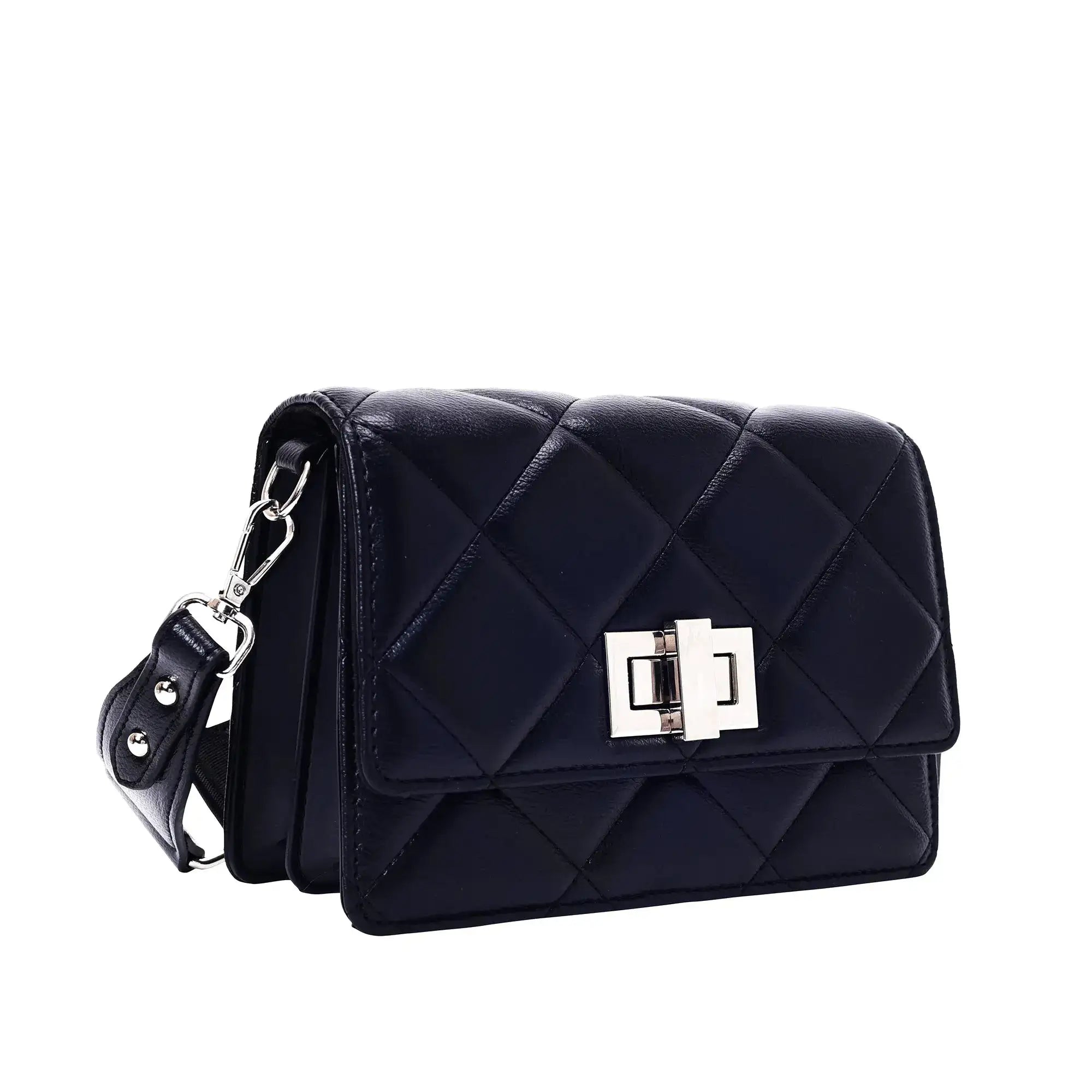 Maddie Mini Twisted Black Shoulder Bag - Lino Perros