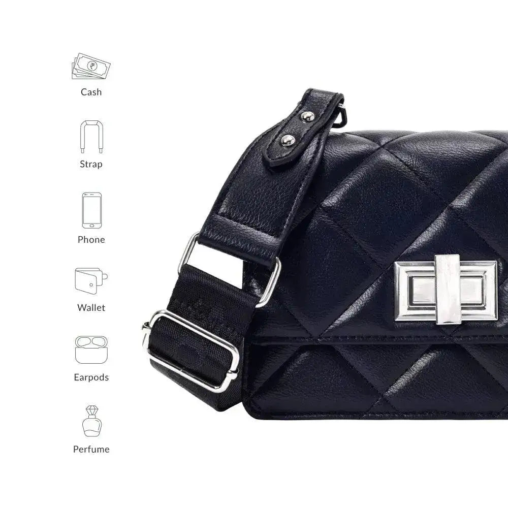 Maddie Mini Twisted Black Shoulder Bag - Lino Perros