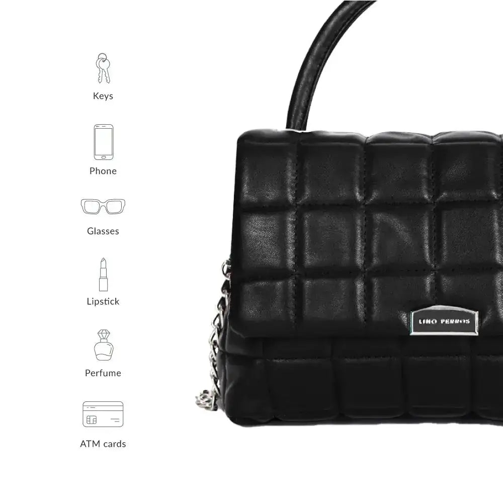 Maddie Poise Black Satchel Bag - Lino Perros