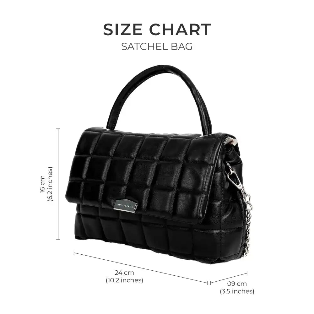 Maddie Poise Black Satchel Bag - Lino Perros