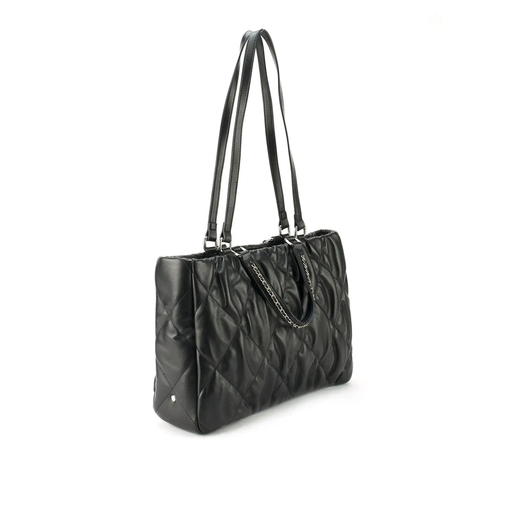 Maddie Quilted  Black Tote Bag - Lino Perros