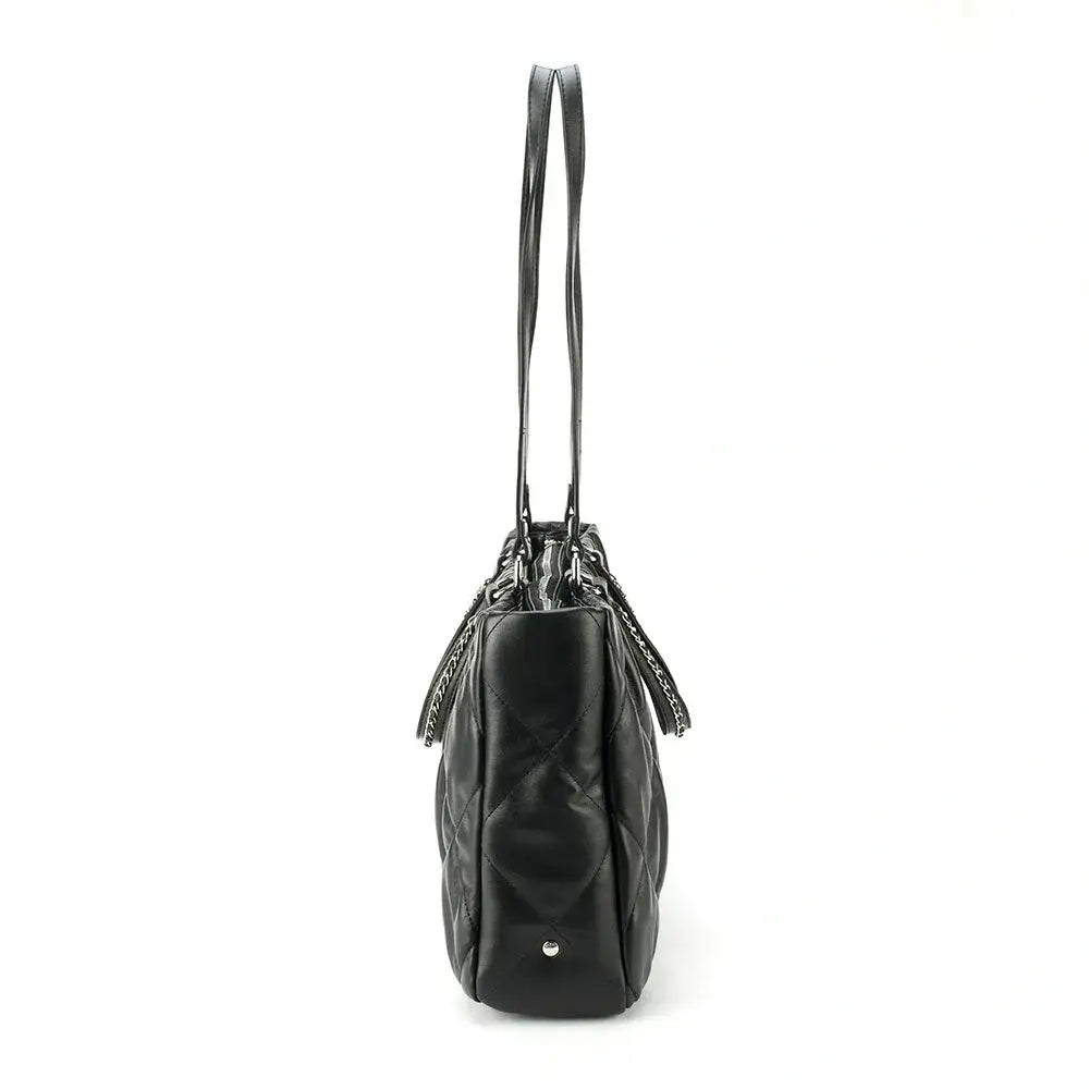 Maddie Quilted  Black Tote Bag - Lino Perros