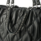 Maddie Quilted  Black Tote Bag - Lino Perros