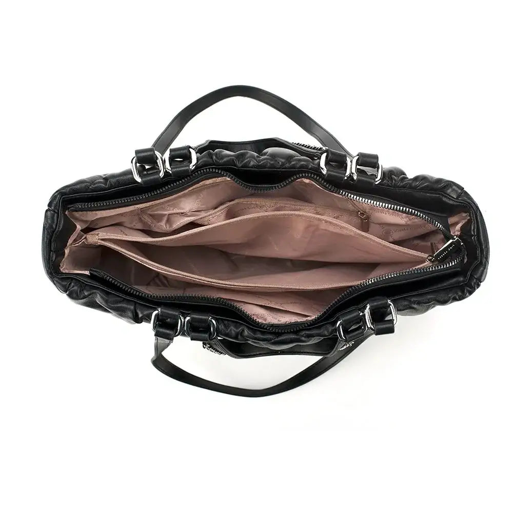 Maddie Quilted  Black Tote Bag - Lino Perros