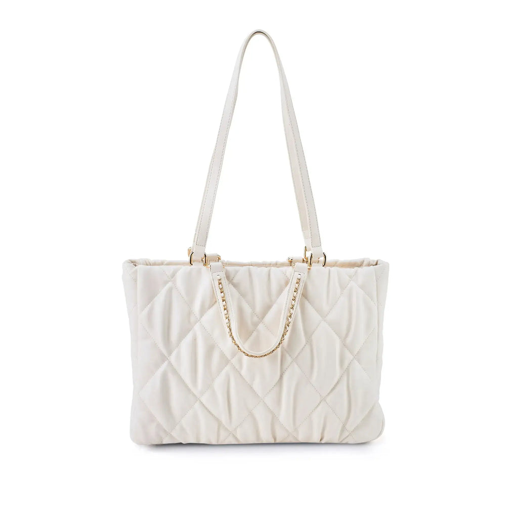 Maddie Quilted White Tote Bag - Lino Perros