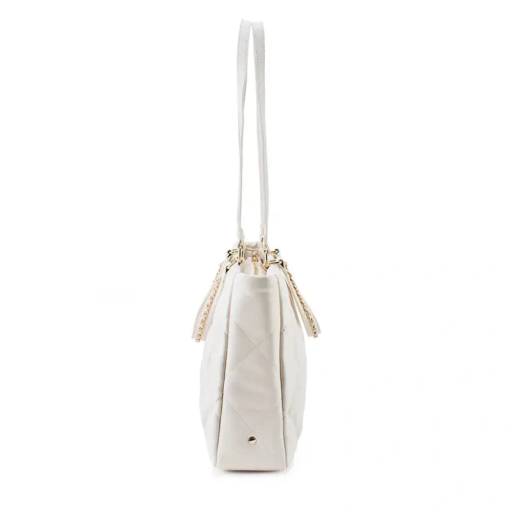 Maddie Quilted White Tote Bag - Lino Perros