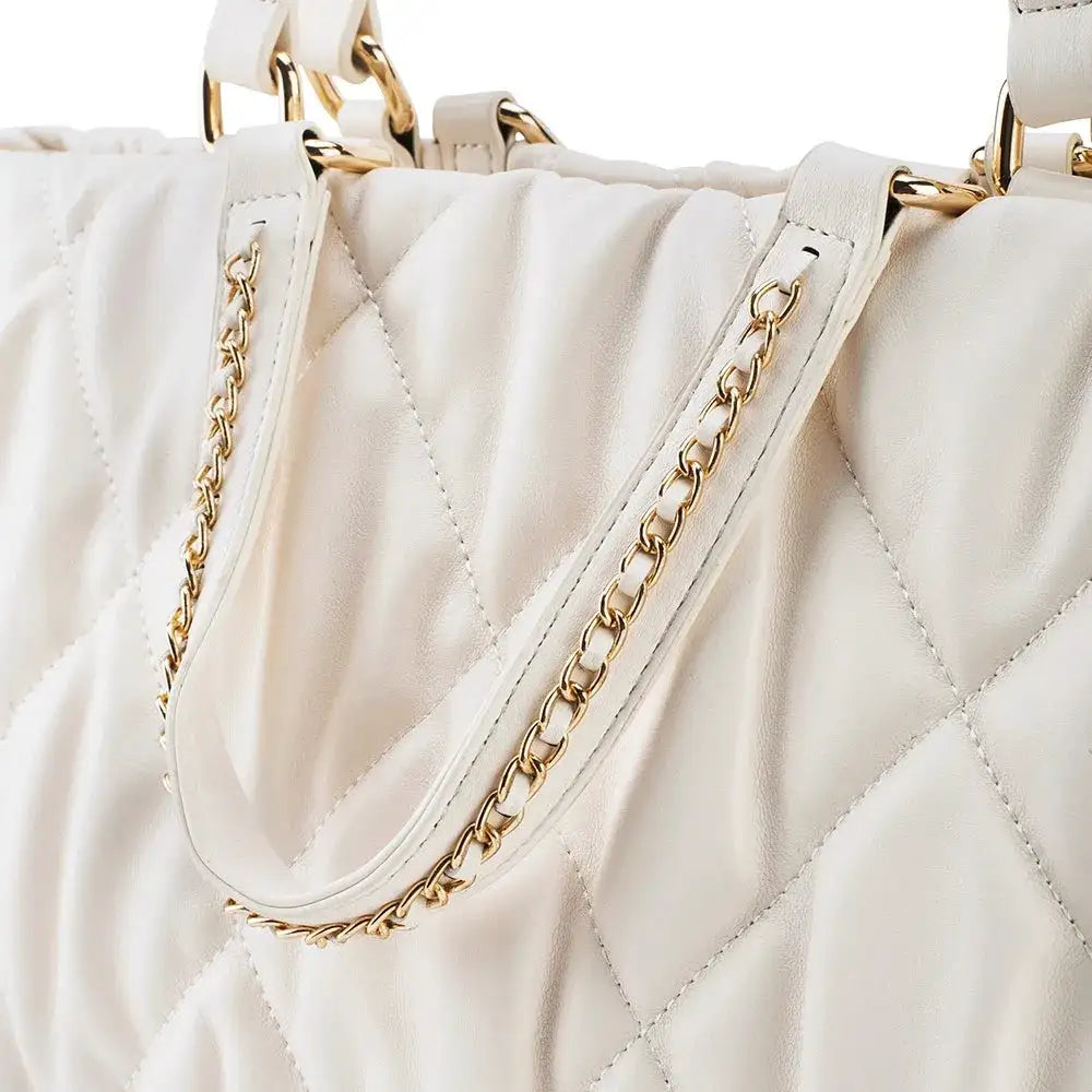 Maddie Quilted White Tote Bag - Lino Perros