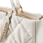 Maddie Quilted White Tote Bag - Lino Perros
