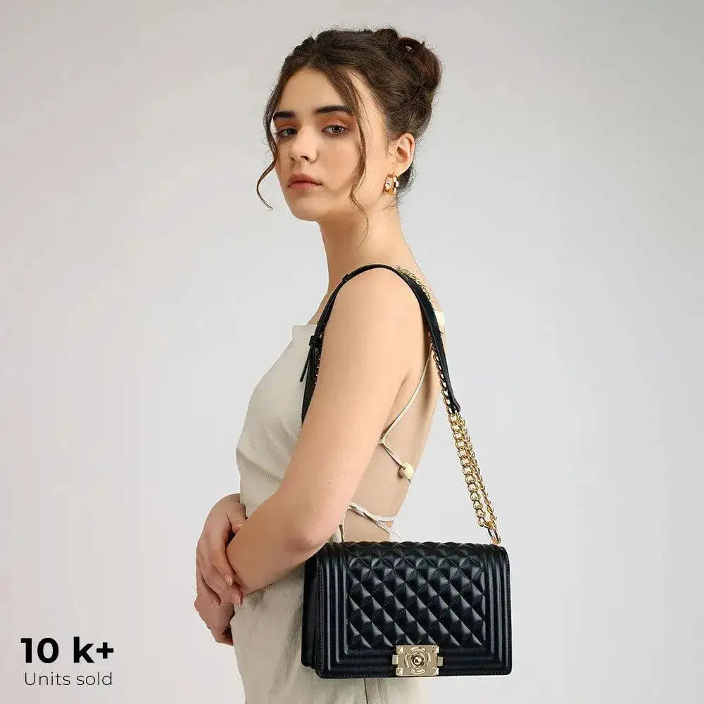 Maddie Revolution Black Shoulder Bag - Lino Perros