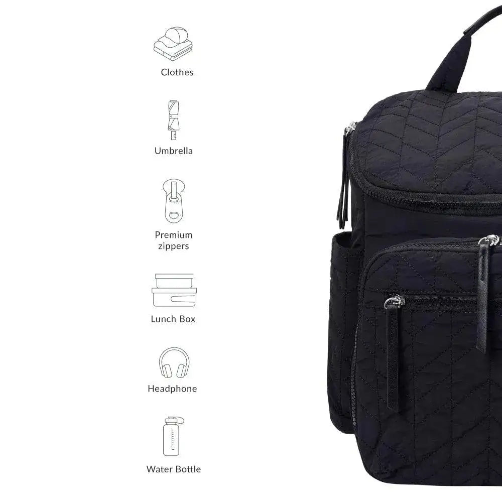 Maddie Soft Mommy Black Backpack - Lino Perros