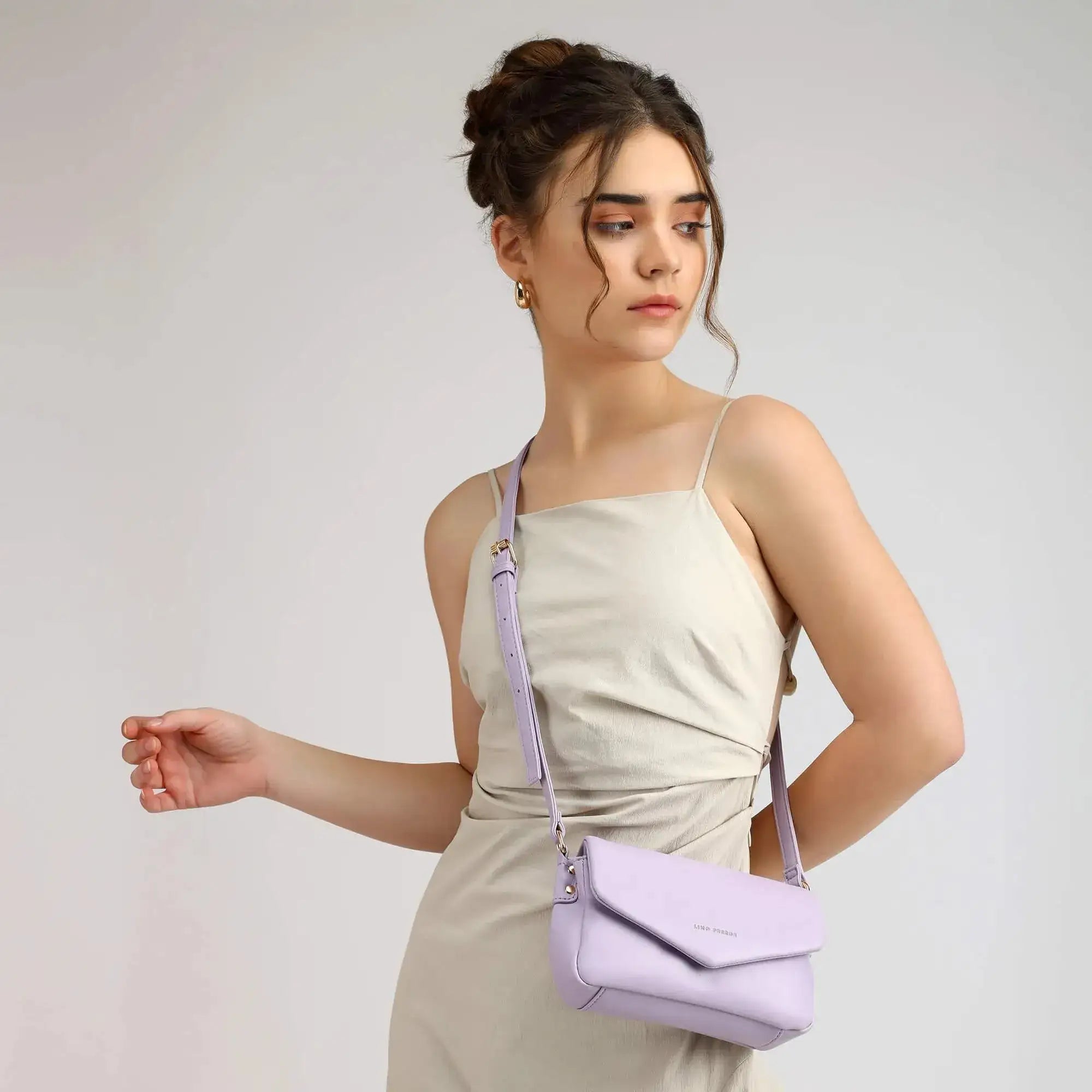 Maddie Toffee Mini Lavender Shoulder Bag - Lino Perros