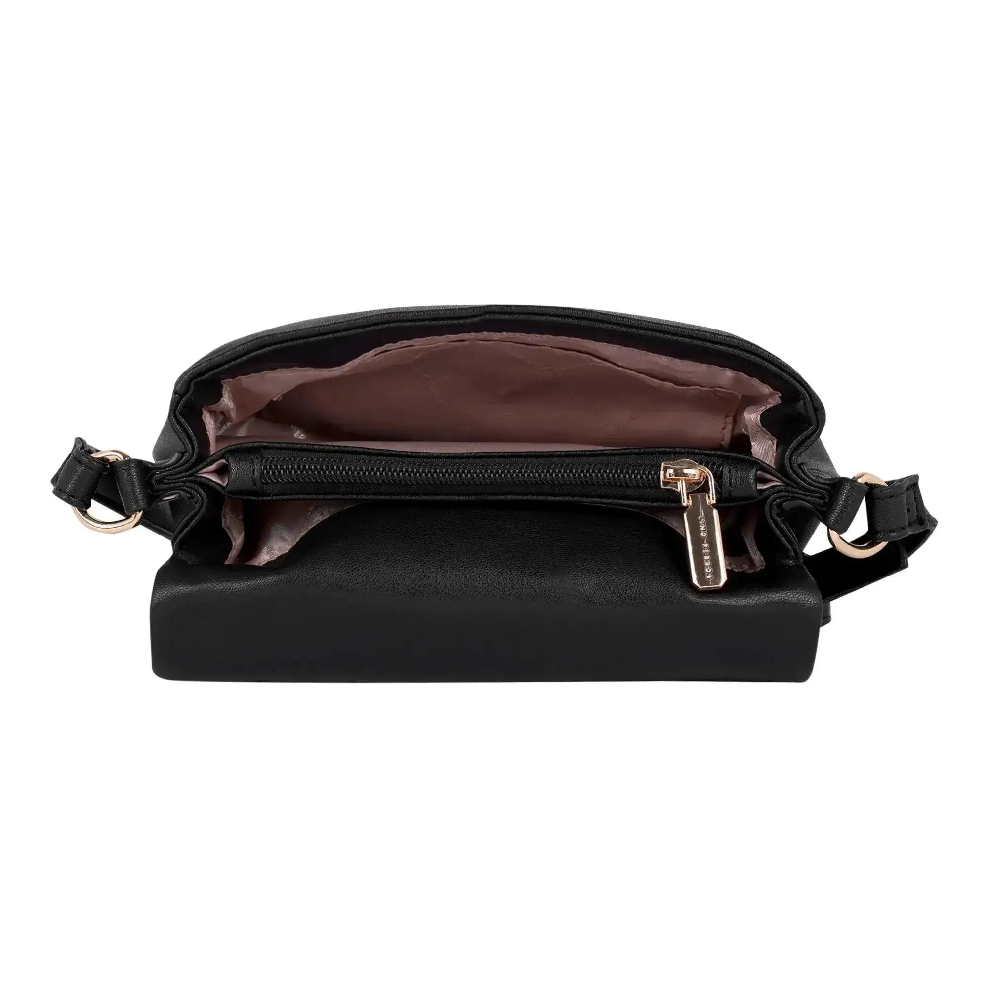 Maddie Toffee Mini Black Shoulder Bag - Lino Perros