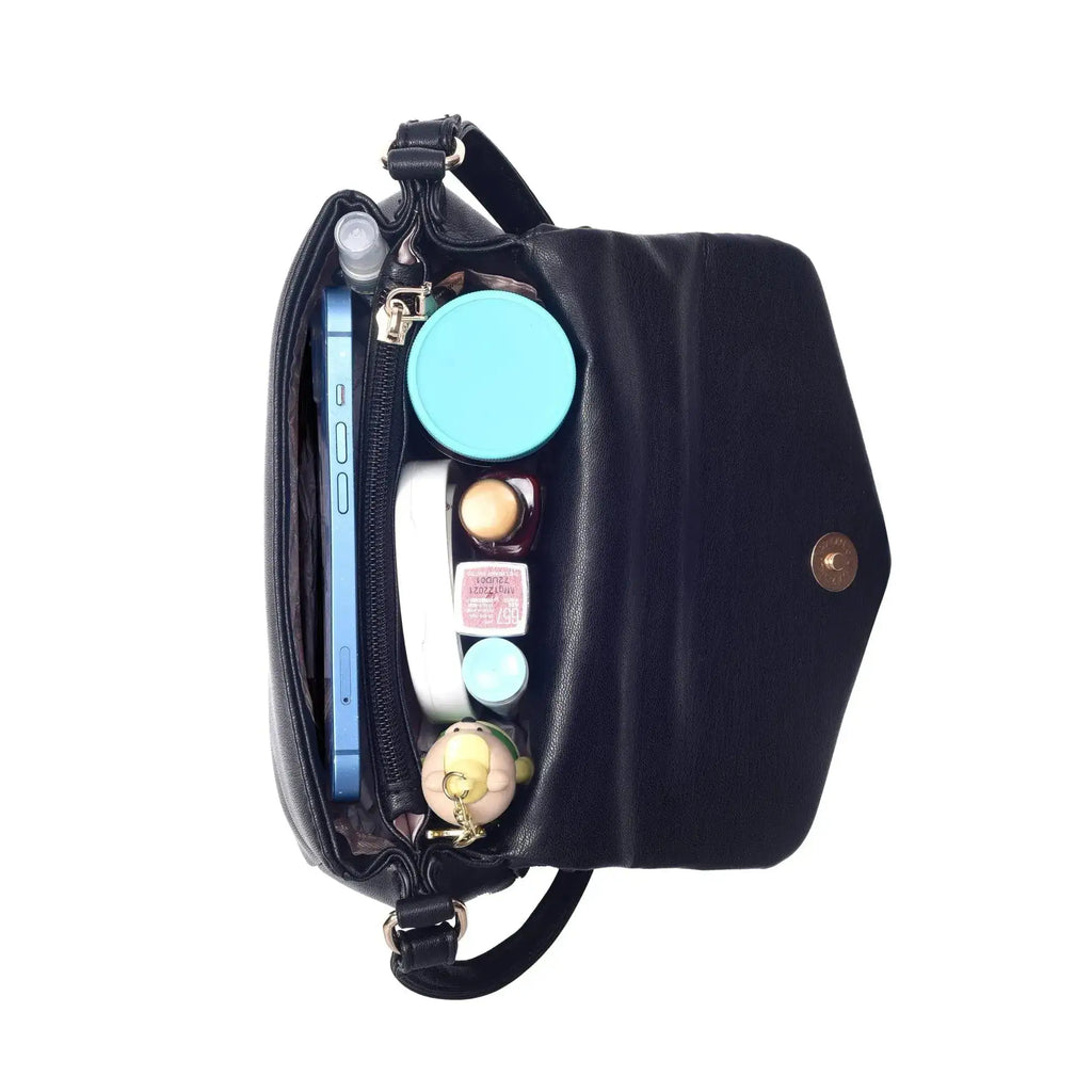 Maddie Toffee Mini Black Shoulder Bag - Lino Perros
