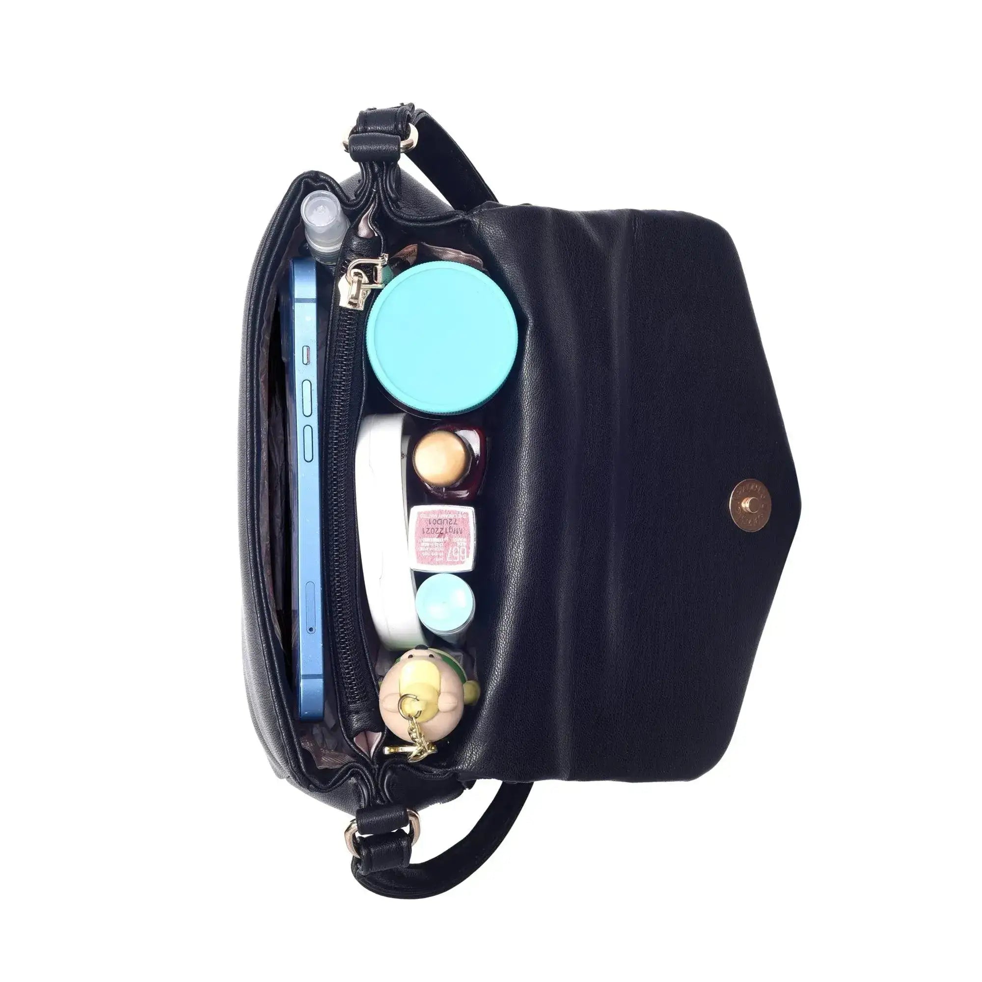 Maddie Toffee Mini Black Shoulder Bag - Lino Perros