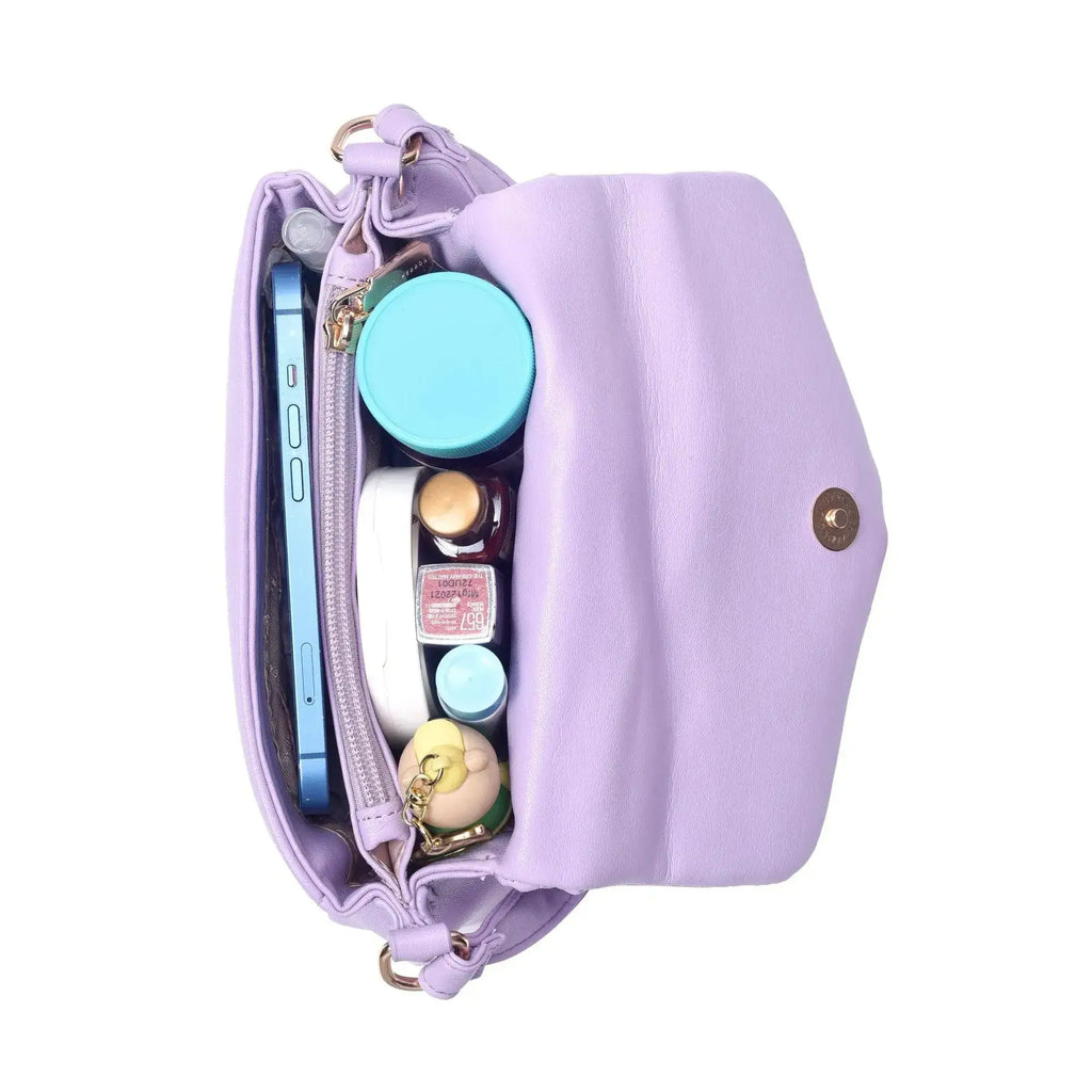 Maddie Toffee Mini Lavender Shoulder Bag - Lino Perros