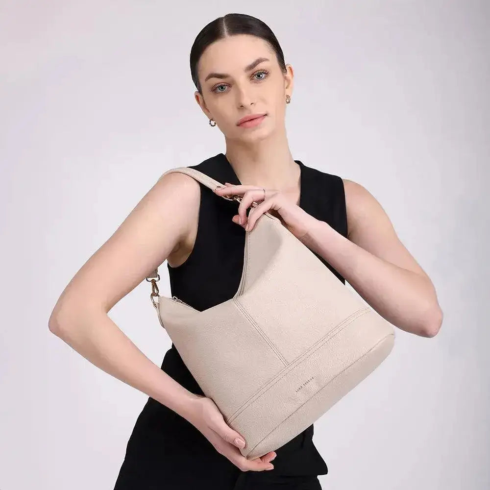 Maddie Travel Beige Hobo Bag - Lino Perros