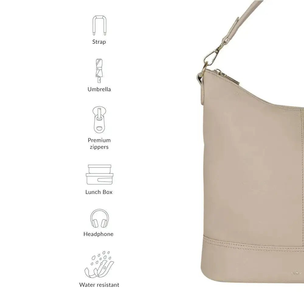 Maddie Travel Beige Hobo Bag - Lino Perros
