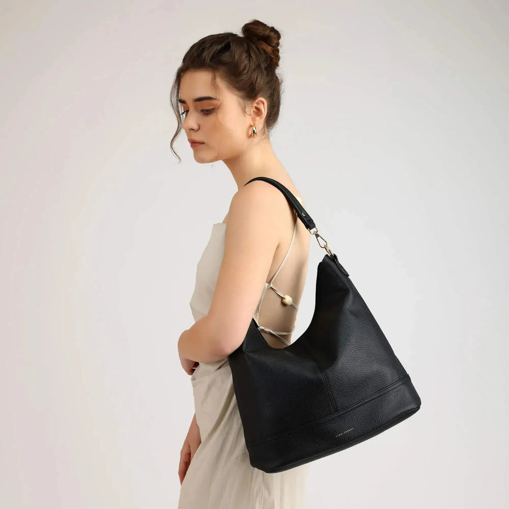 Maddie Travel Black Hobo Bag - Lino Perros