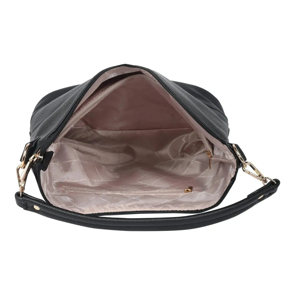 Maddie Travel Black Hobo Bag - Lino Perros
