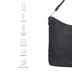 Maddie Travel Black Hobo Bag - Lino Perros