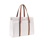 Monroe Accented Durable White Tote Bag - Lino Perros
