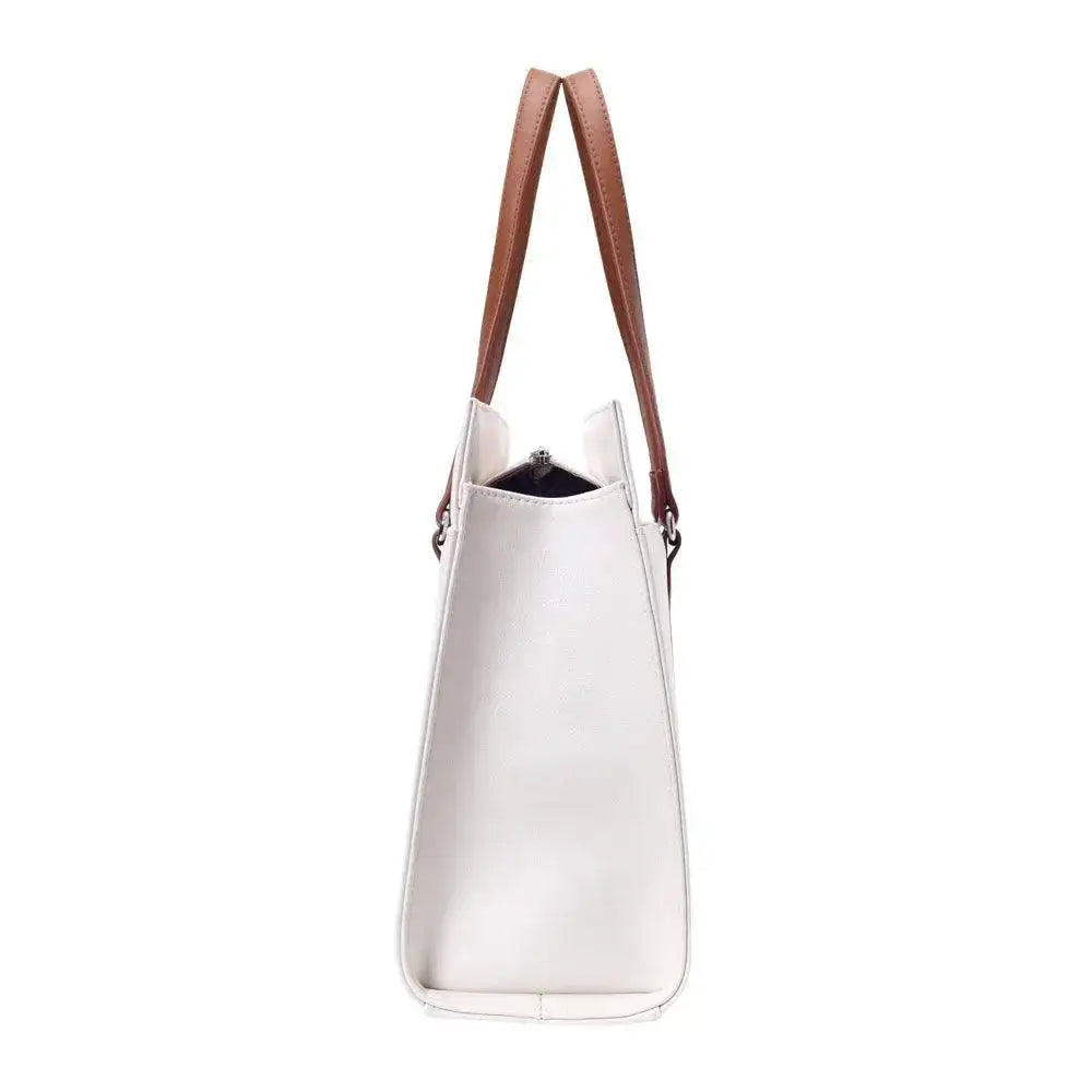 Monroe Accented Durable White Tote Bag - Lino Perros