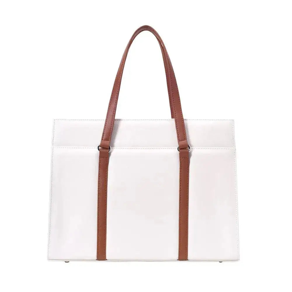 Monroe Accented Durable White Tote Bag - Lino Perros