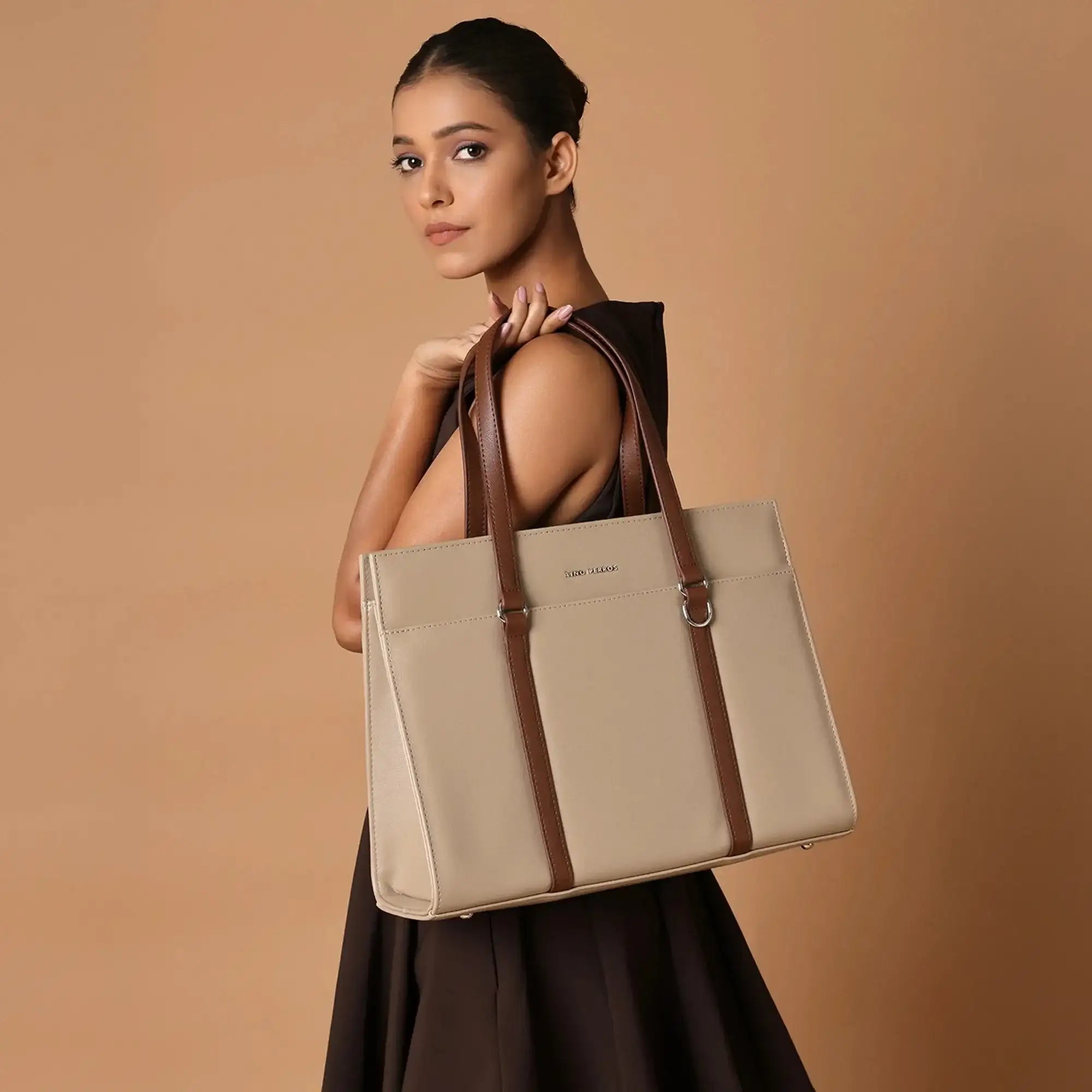 Lino Perros Monroe Accented Durable Beige Tote Bag