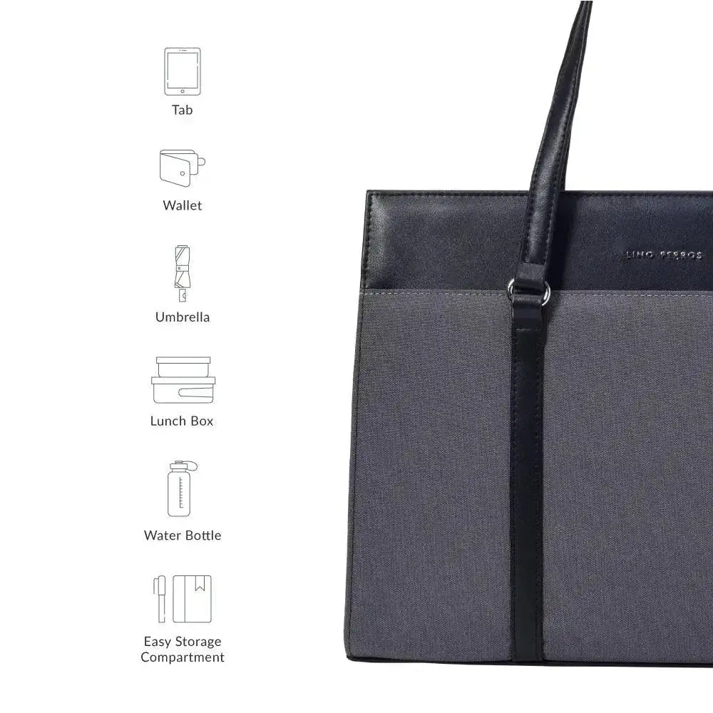 Monroe Accented Durable Grey Tote Bag - Lino Perros