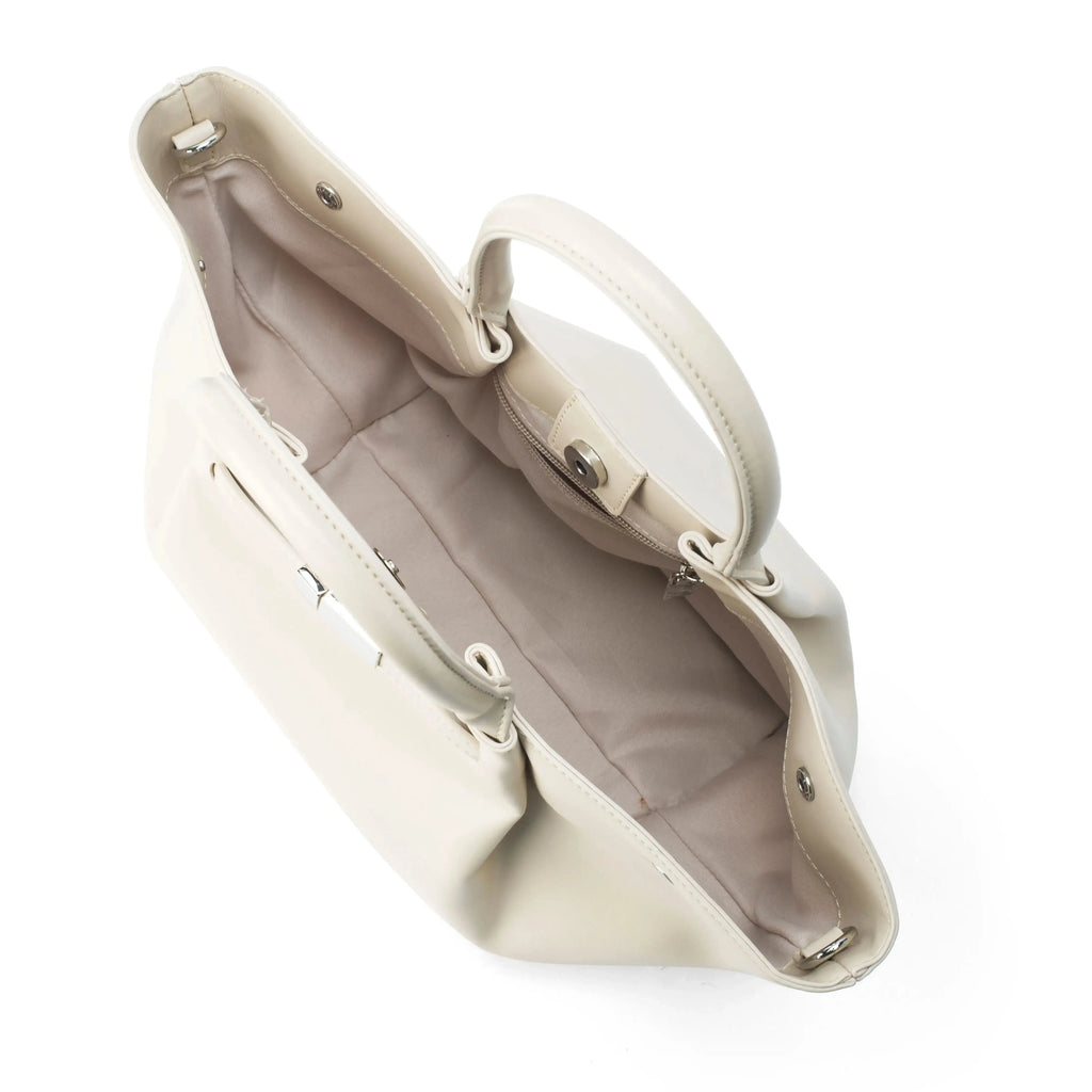 Monroe Caramel Off White Satchel Bag - Lino Perros