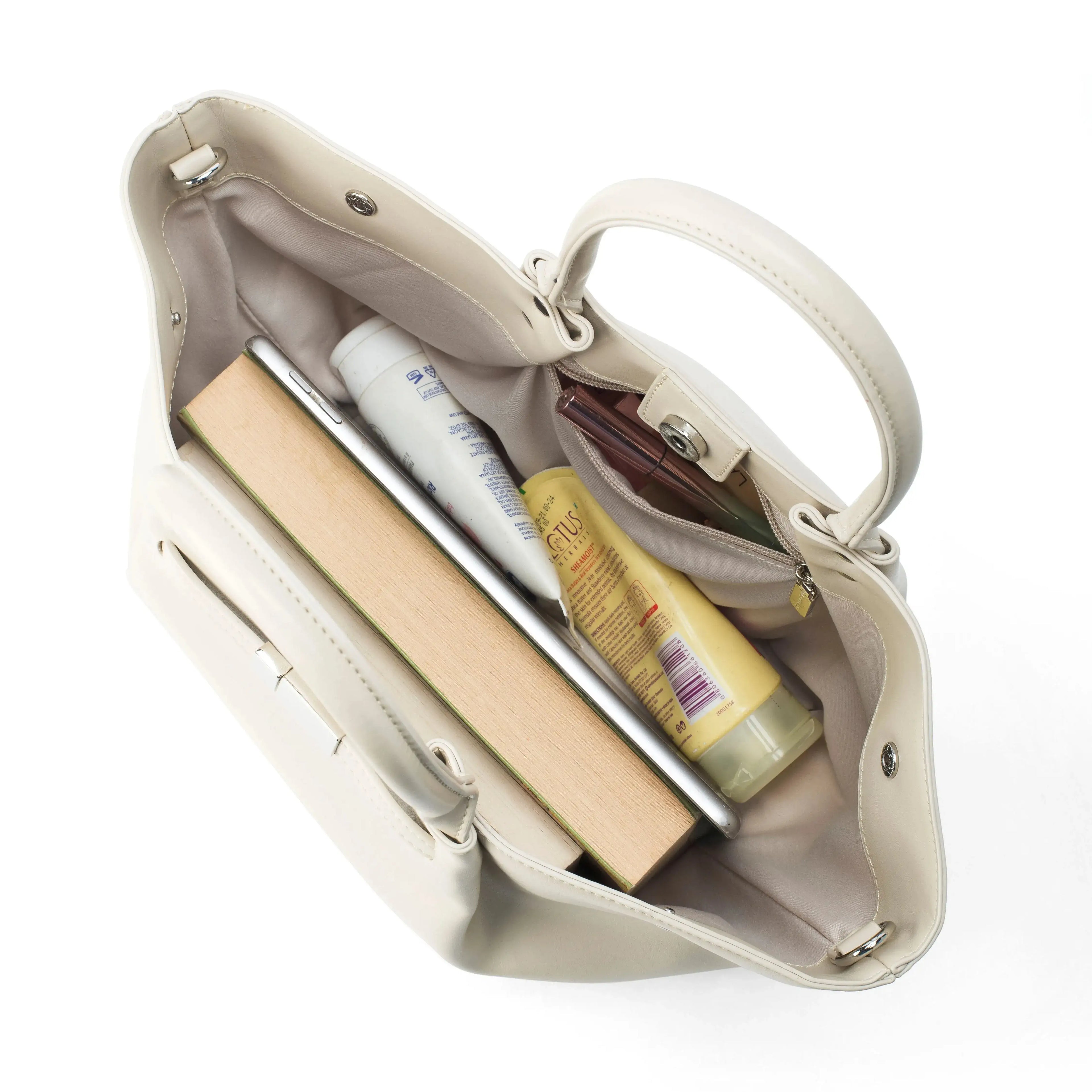 Monroe Caramel Off White Satchel Bag - Lino Perros