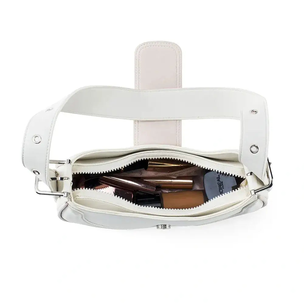 Monroe Chic White Shoulder Bag - Lino Perros