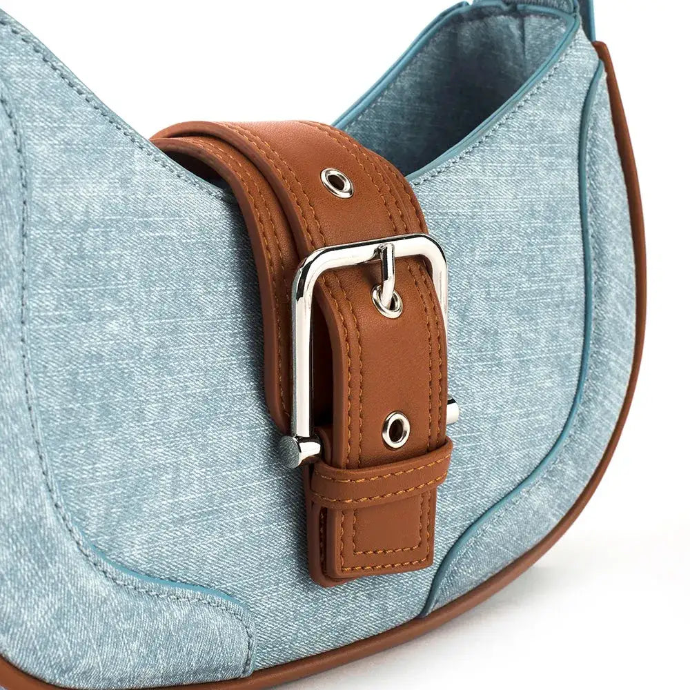 Monroe Chic Blue Shoulder Bag - Lino Perros