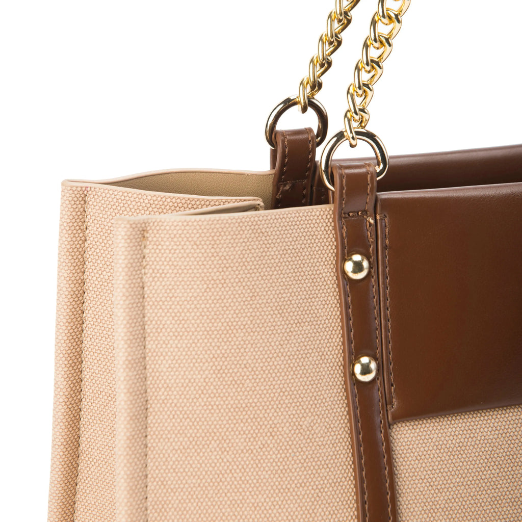 Monroe Classic Beige Tote Bag - Lino Perros
