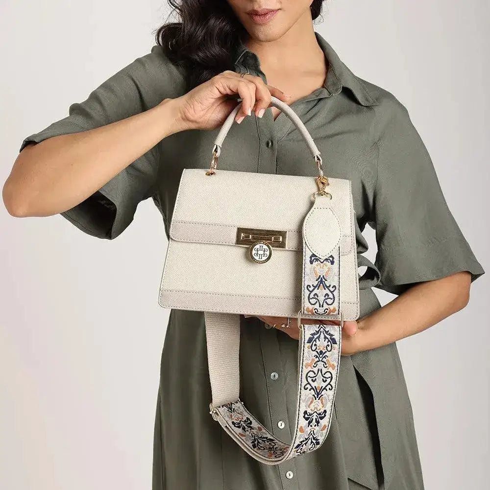 Monroe Cruise Beige Satchel Bag - Lino Perros