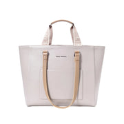 Monroe Color-Blocked Commuter Beige Tote Bag