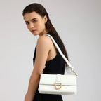 Monroe Focus White Shoulder Bag - Lino Perros