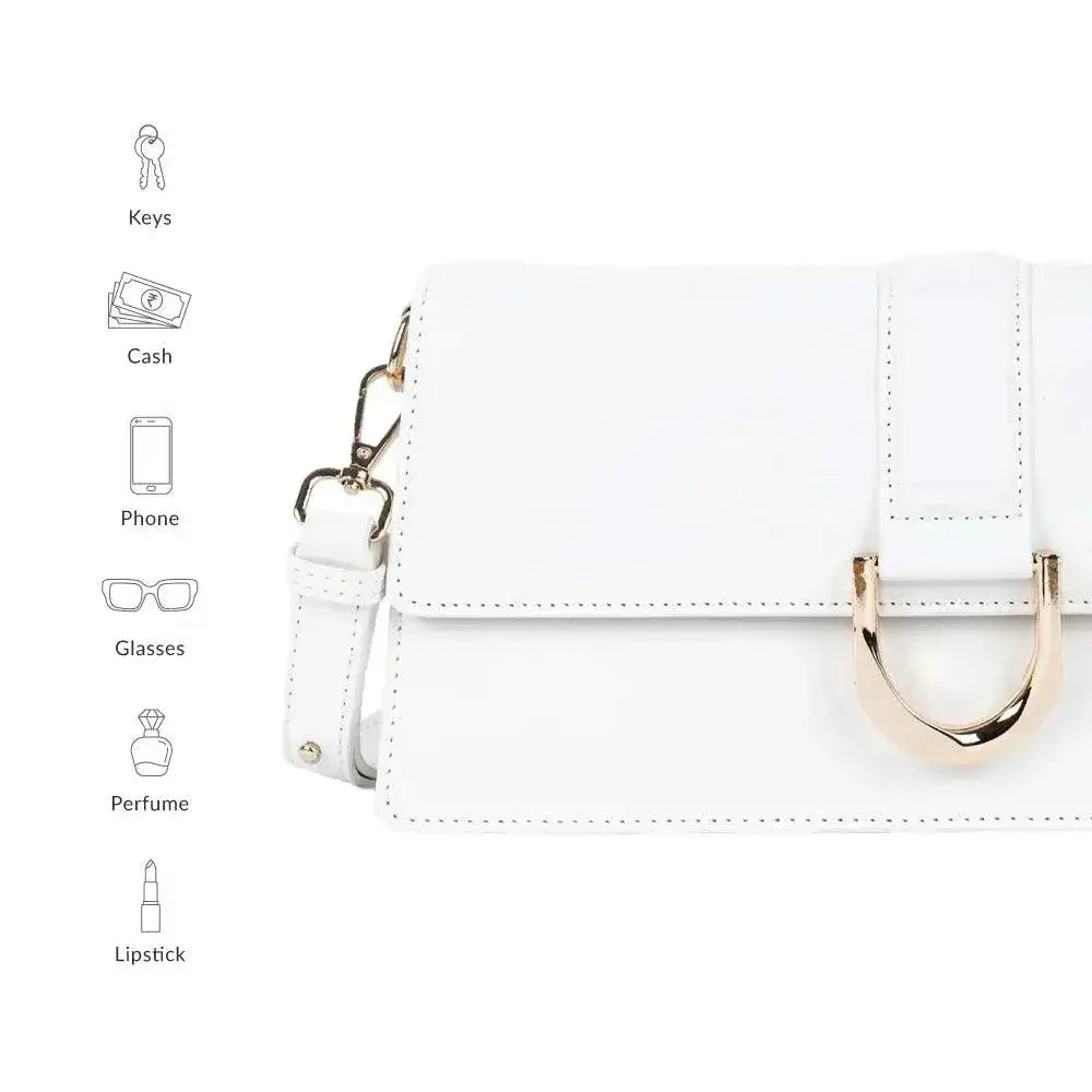 Monroe Focus White Shoulder Bag - Lino Perros
