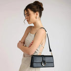 Monroe Focus Black Shoulder Bag - Lino Perros