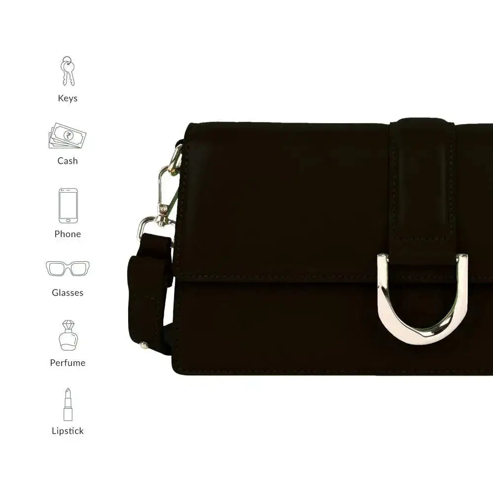Monroe Focus Black Shoulder Bag - Lino Perros