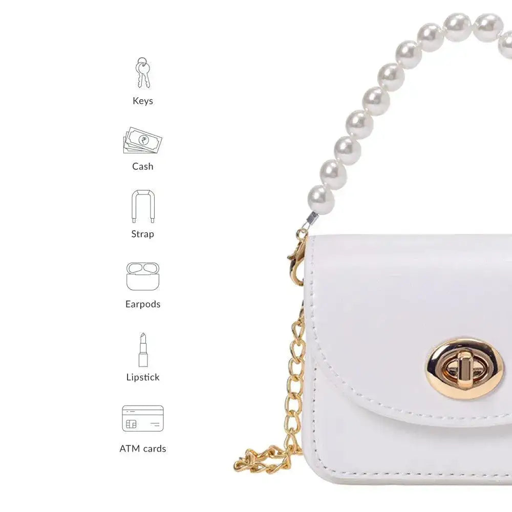 Monroe Mini Pearl White Sling Bag - Lino Perros