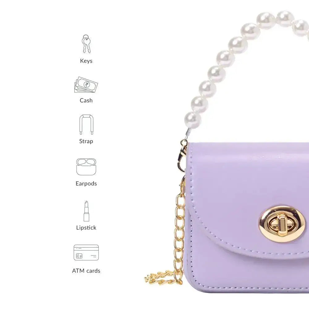 Monroe Mini Pearl Purple Sling Bag - Lino Perros