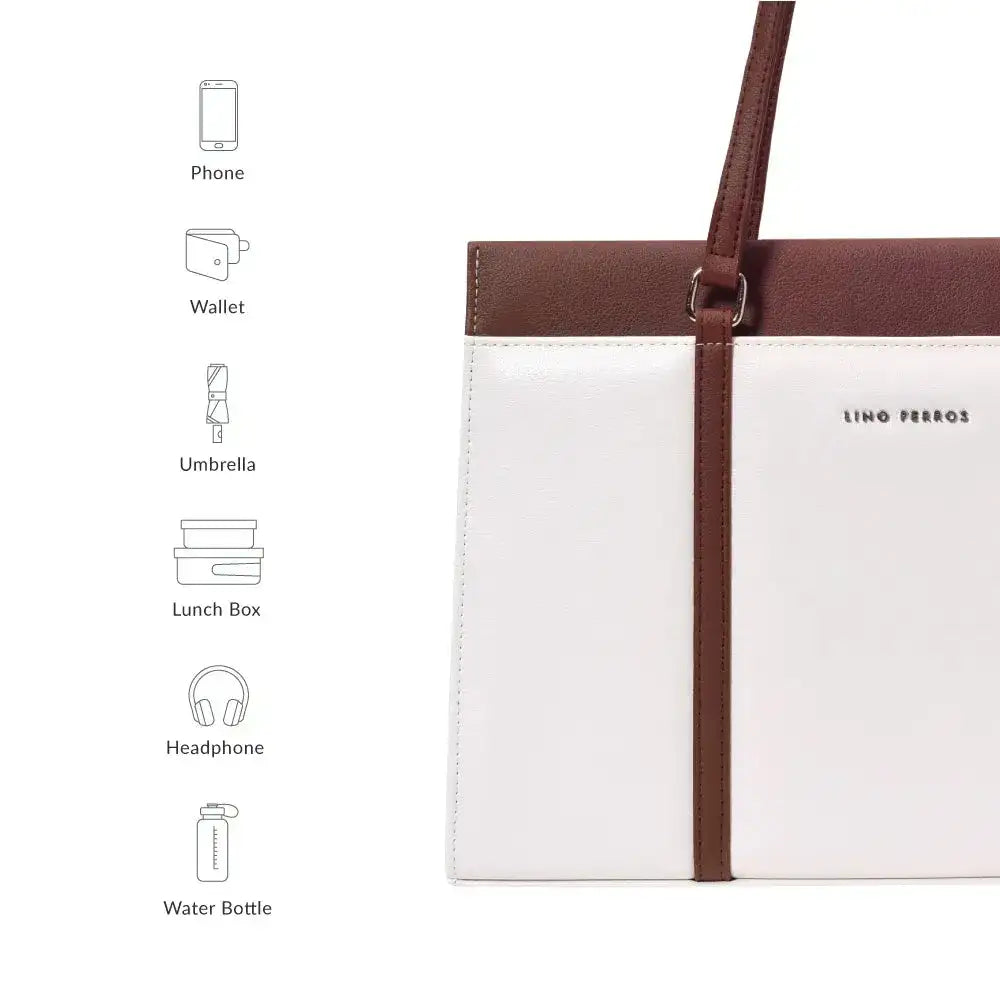 Monroe Serene Commuter White Tote Bag - Lino Perros