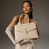 Monroe Structured Beige Satchel Bag - Lino Perros