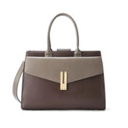 Monroe Structured Brown Satchel Bag - Lino Perros