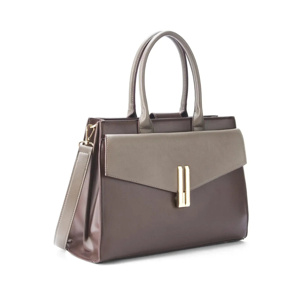 Monroe Structured Brown Satchel Bag - Lino Perros