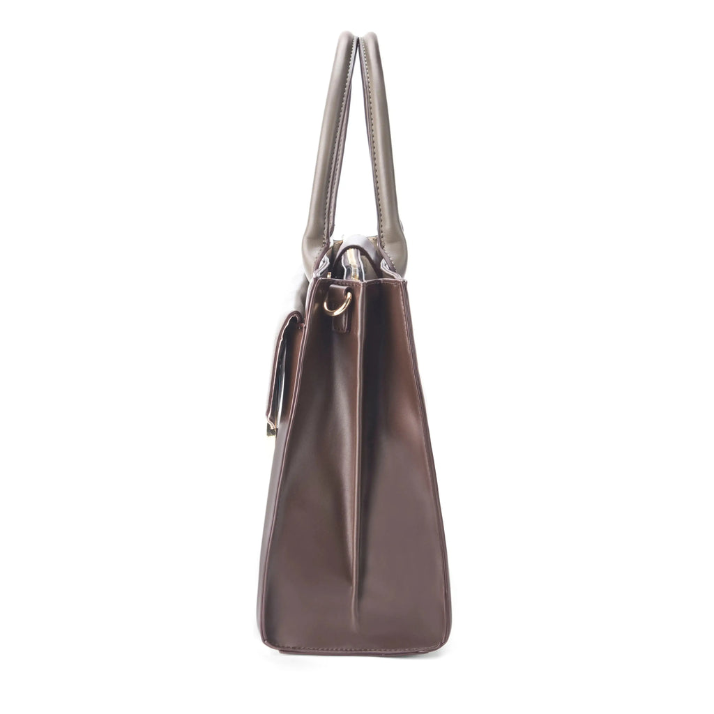 Monroe Structured Brown Satchel Bag - Lino Perros
