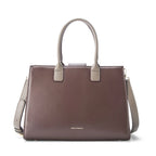 Monroe Structured Brown Satchel Bag - Lino Perros