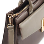 Monroe Structured Brown Satchel Bag - Lino Perros