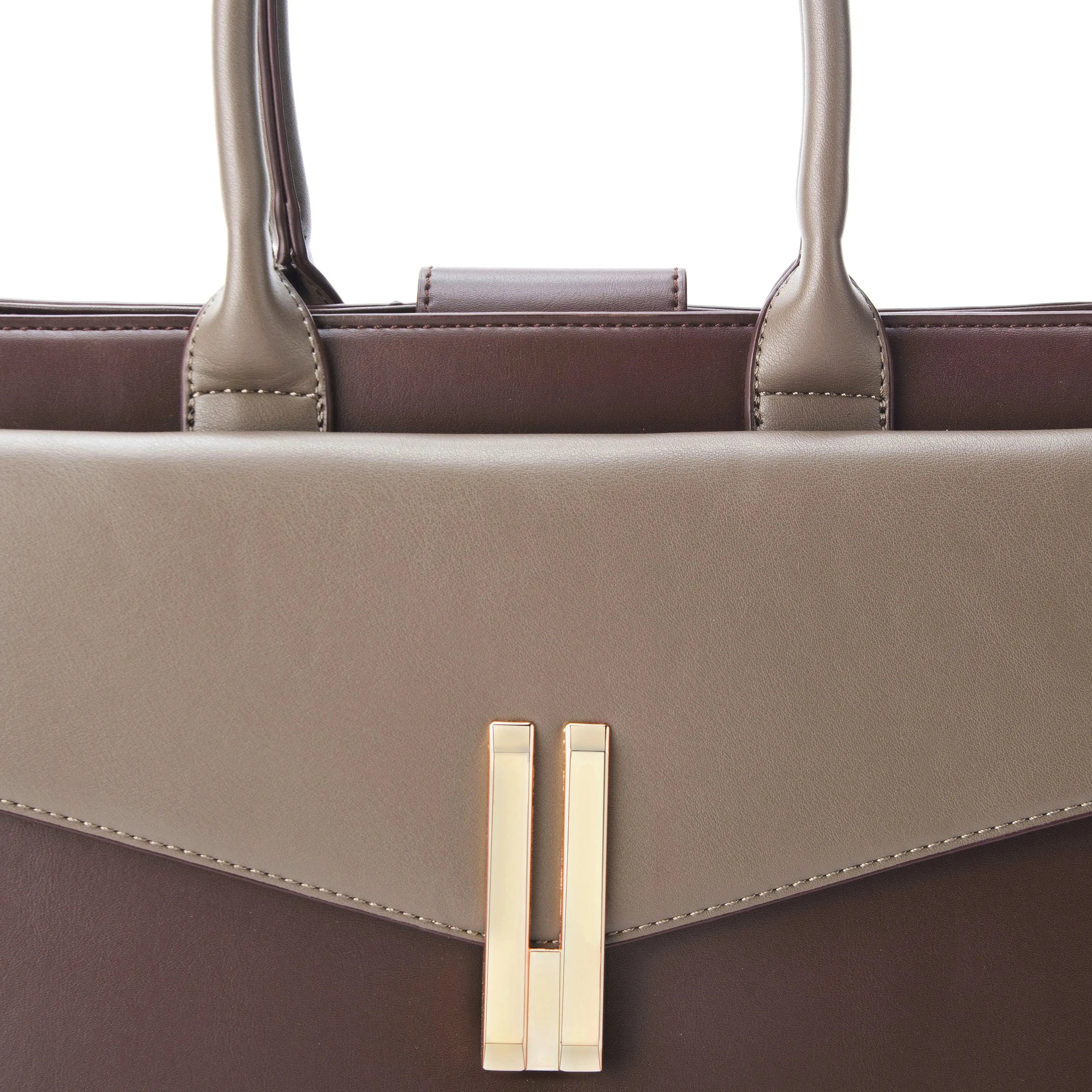 Monroe Structured Brown Satchel Bag - Lino Perros